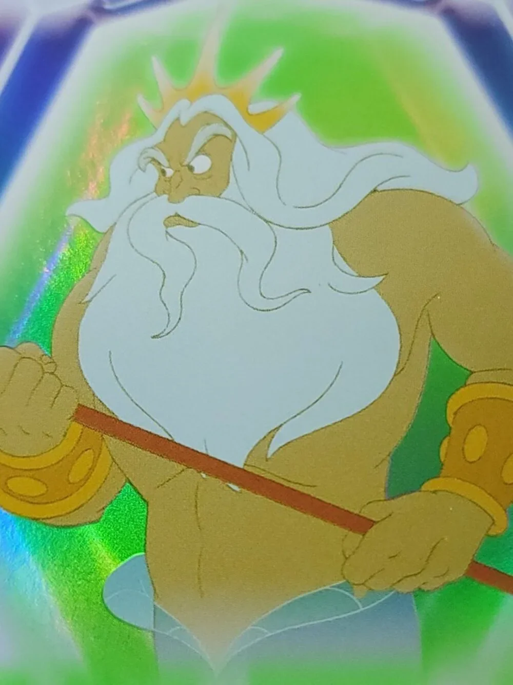 King Triton Topps 2026 Disney Neon Holo Parallel Refractor Limited 046/199 - Picture 3 of 4